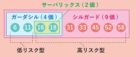 予防するHPVの型